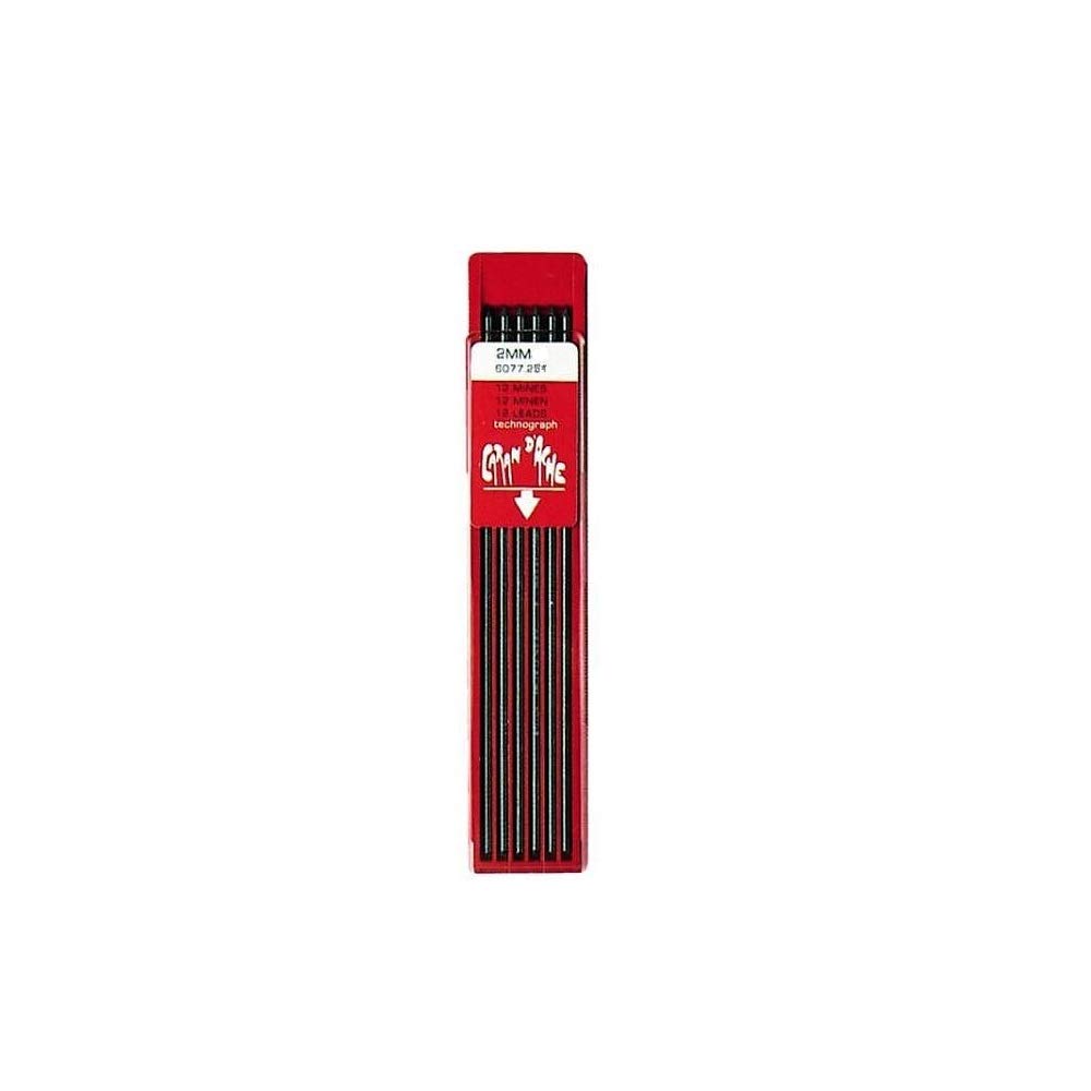 Caran d'Ache 6077.264 Technograph Graphite Leads - 4H - Pack of 12 - Diameter 2 mm