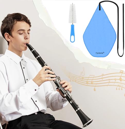 Clarinet Cleaning Kit, Including Clarinet Cleaning Cloth & Mouthpiece Brush, Clarinet Cleaning Care Set Specially Designed for Deep Cleaning of Stains on Clarinet