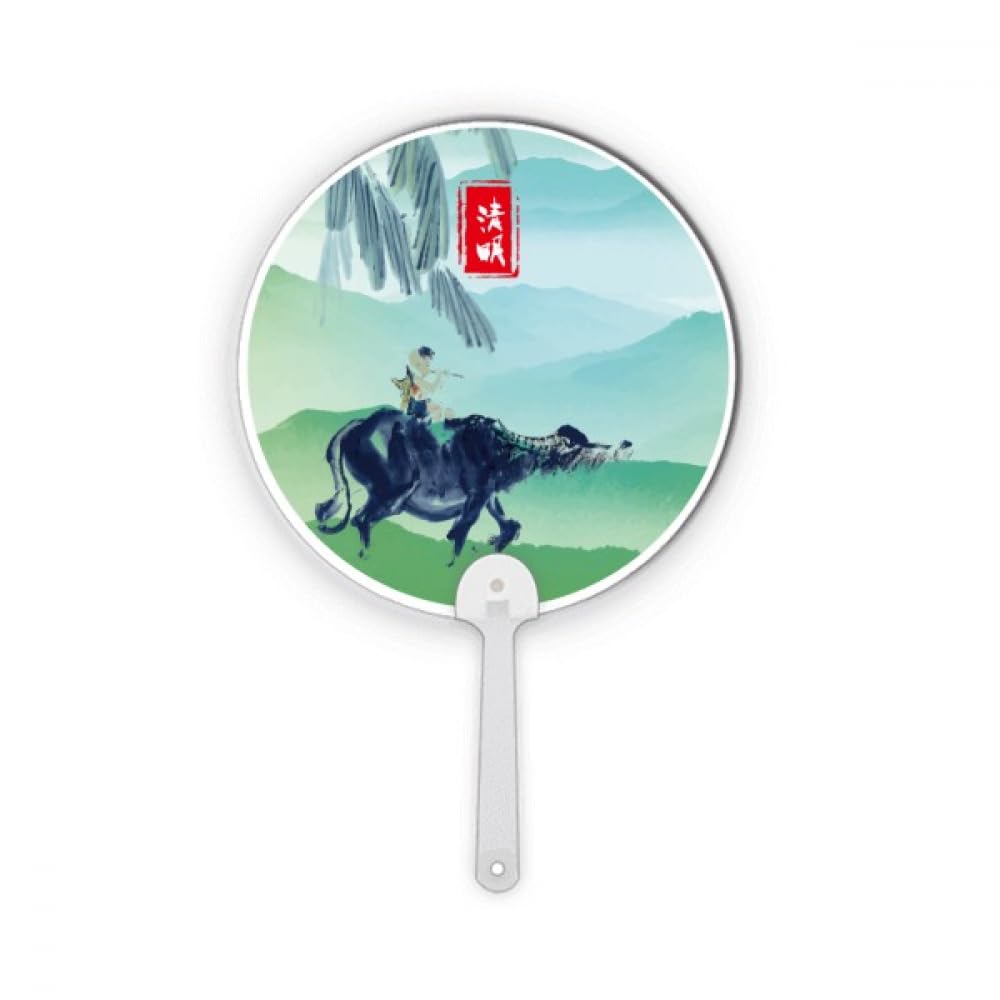 Éventail rond portable Vingt-Quatre Termes Solaire en plastique décoratif