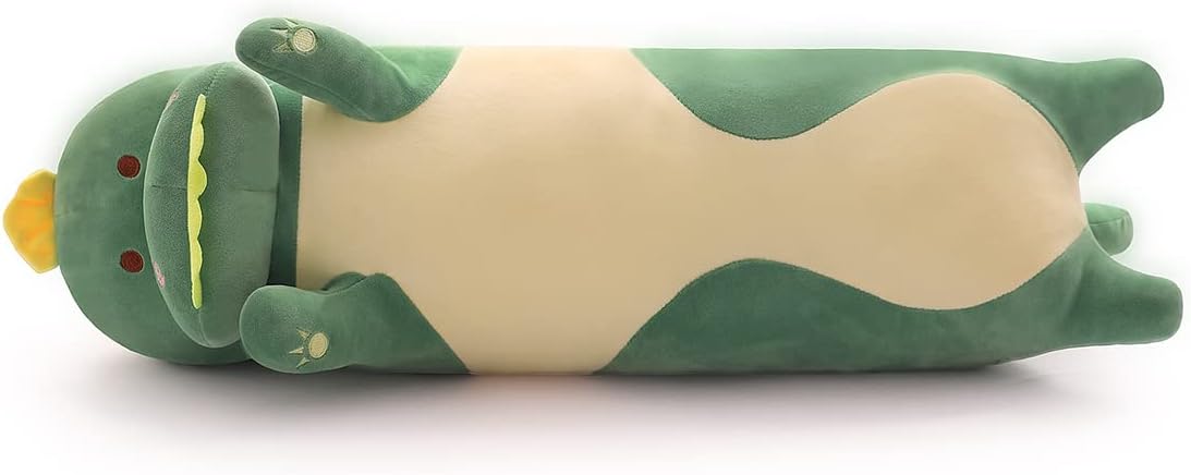 Long Dinosaur Plush Pillow, Soft Green Dinosaur Stuffed Animal Long Dinosaur Hugging Throw Plush Pillow Toy for Kids(Green Dinosaur,43.3inch/110cm)