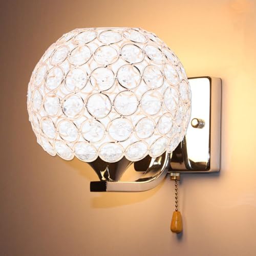 Image of Angoily 6.3 Inch Iron and Rhinestone Lampshade Decorative Ceiling Light Cover for Wall and Floor Lamps