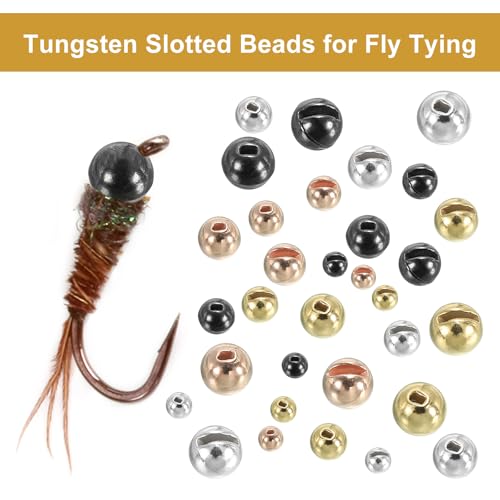 PATIKIL Fly Tying Tungsten Beads, 70 Pcs 5.5mm / 0.22 Inch Tungsten Slotted Bead Round Ball for Fly Tying Jig Hooks Fishing Materials, Green - Image 4