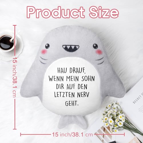 Craftique Lustige Geschenk für Schwiegertochter zum Weihnachten, Hai ZierKissen, Geschenke für Schwiegertochter, Geburtstagsgeschenk