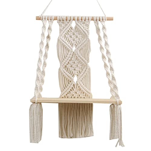 Generisch Estantería bohemia, pared de plantas de hecha a mano | Organizador de estantes flotantes Boho para cocina, baño, almacenamiento del hogar