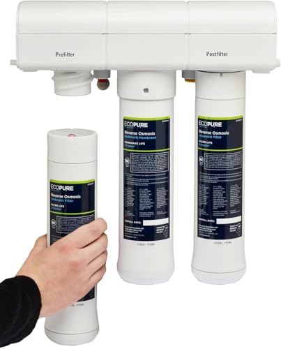 Image of EcoPure Reverse Osmosis Under Sink Replacement Water Filter Set (ECOROF) | NSF Certified | Fits ECOP30 System | 6-Month Filter Life (Pack of 4)