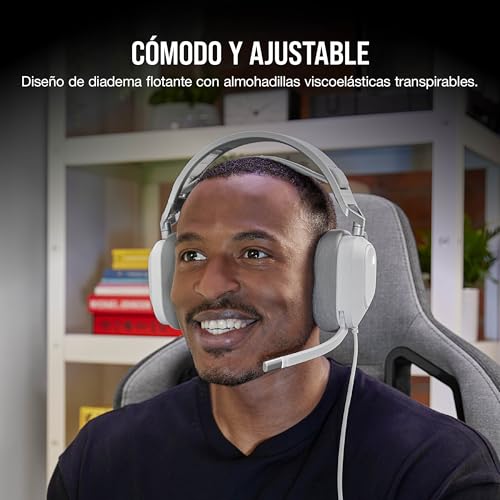 Image of Corsair HS80 RGB USB Premium Gaming Headset with Dolby Audio 7.1 Surround Sound (Broadcast-Grade Omni-Directional Microphone, Memory Foam Earpads, High-Fidelity Sound, Durable Construction) White