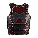 Oshhni Armaduras Medievales armaduras Samurai diseño Vintage pule Cuero Knight standplate Chaleco para Fiesta de Cosplay Disfraz, Marrón Negro