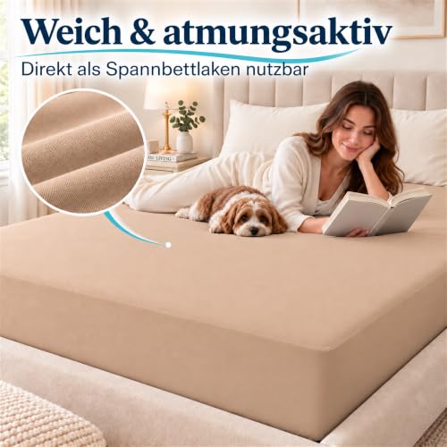 Arcona Matratzenschoner 90 x 200, Spannbettlaken Stil Wasserdichter Matratzenschoner 90x200, wasserdicht und Atmungsaktive Matratzenbezug… – Ansicht 4