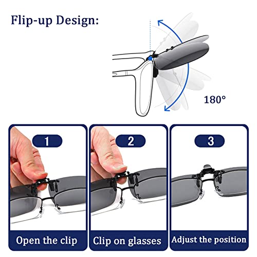 Polarized Flip Up Clip-on Sunglasses Anti-Glare UV 400 Lens Fishing Driving Sunglasses Over Prescription Glasses4