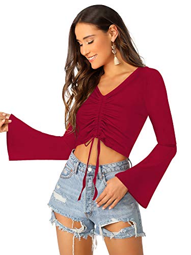 Image of AVINA Women Casual V-Neck Crop top
