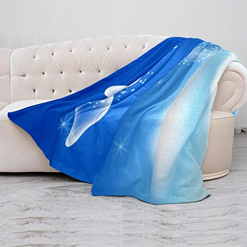 Couverture microfibre haut de gamme motif papillon bleu
