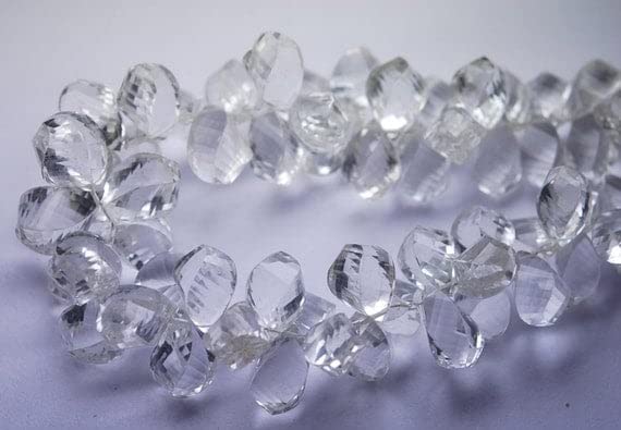 Finest crystal twisted briolettes 12-14mm perles de verre facettées pour enfilage