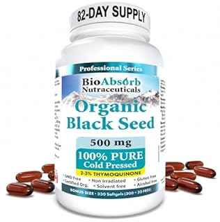 Black Seed Oil Organic Cold Pressed Capsules, 82-Day Supply of 2000mg Black Cumin Seed Oil (Nigella Sativa) (330 Black Seed Oil Capsules)