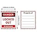 20 Set Lockout Tagout Padlock Labels 40 Pcs Loto Safety Identification Tags 1.06 x 1.18 inch Danger Do Not Remove Lockout Stickers Industrial Equipment Lockout Decals