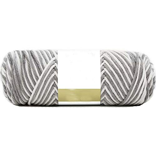 Image of Light Grey White Soft Cotton Crochet Yarn 100g /0.22lb Rainbow Gradient DIY Knitting Yarn for Sweater Bag Hat
