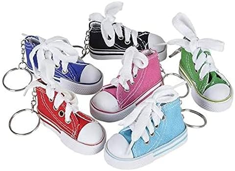 3 Inch Chuck Sneaker Shoe Keychains. Assortments May Vary. Set of 12.