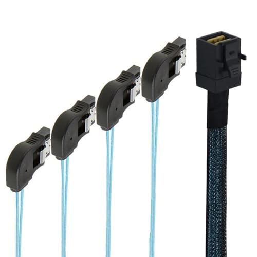 Cable Mini SAS HD a 4 SATA Ángulo Recto 1m miniatura 2