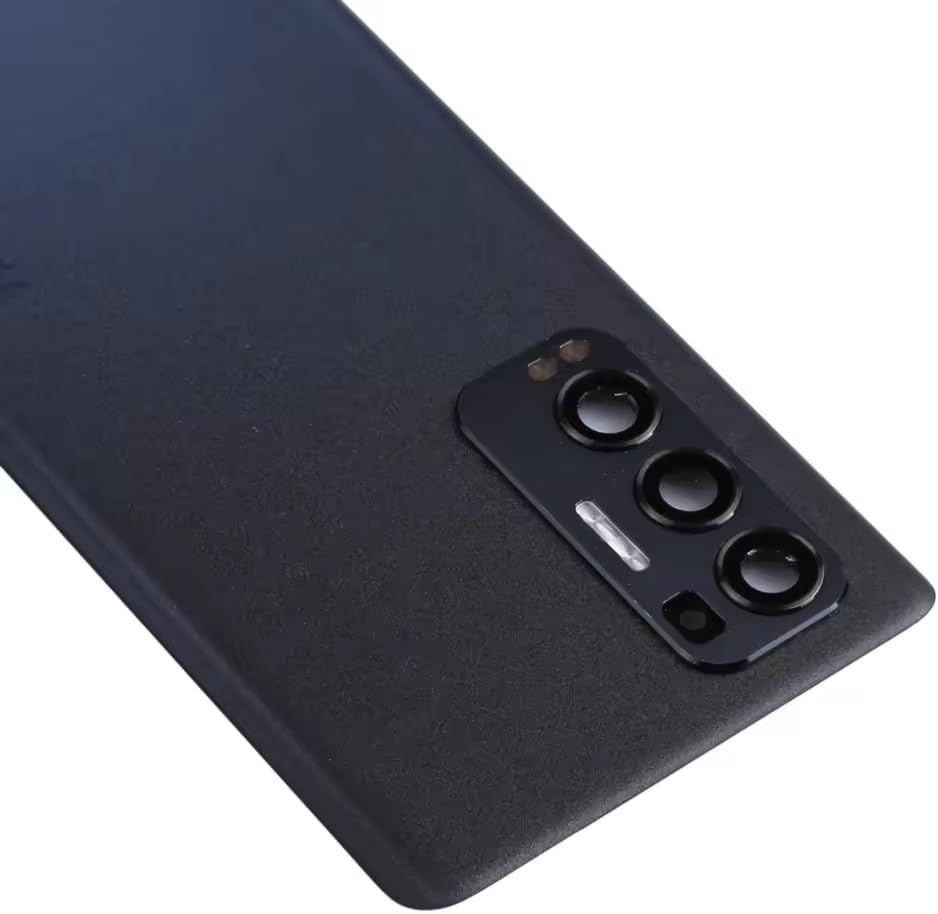 Battery Back Cover for Oppo Reno5 Pro+ 5G Model PDRM00 / Find X3 Neo Model CPH2207 – Phone Rear Housing Case Replacement (Black)