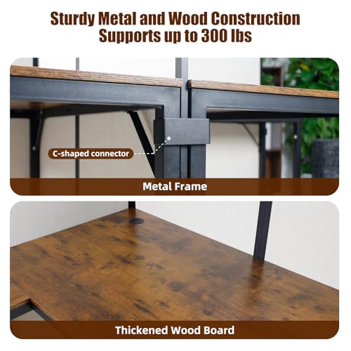 TooCust 2 Person Cubicle Desk with Privacy Panels - 95”L x 47”W x 47”H L Shaped Cubicle Desks for Office, Wood and Metal Office Workstations, Cubicles Privacy Business Furniture - Thumbnail 5