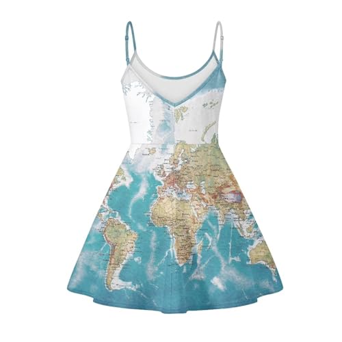 Image of Biyejit Women Casual Loose Dress Strap Long Summer Beach Swing Dress