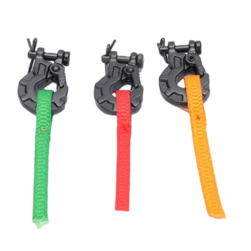 Drfeify 3pcs RC Winch Pull Tag Decoration Rope Strap for Axial 1/10 RC Crawler Car High Strength Nylon Material