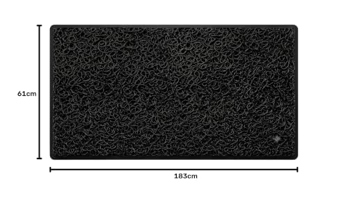 Image of TIB Cushion Noodle Mat for Home Entrance | Heavy Duty Anti-Slip Washable PVC Floor Mat for Bathroom, Kitchen, Bedroom & Office | Water Absorbent Indoor Outdoor Door Mat,Black,2x6 Feet