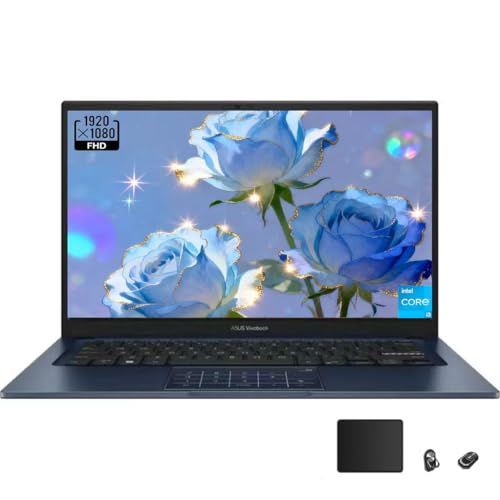 Image of ASUS Vivobook 14 Laptop, 14 inch FHD (1920x1080) LED Display, Intel i3-1315U, 6 Cores, Intel UHD Graphics, 8GB RAM, 256GB PCIe SSD, HDMI, Quiet Blue, Windows 11 Home, TWE Accessories
