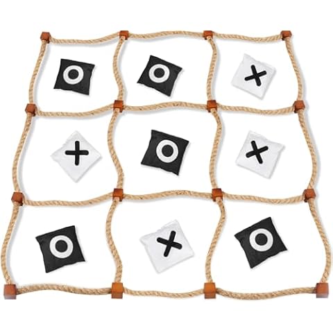DUOLIYBC Giant Tic Tac Toe Outdoor Games, Bean Bag Toss Outdoor Games for Kids, Giant Yard Games for Adults, Jumbo Large Wooden Tic Tac Toss, Backyard Lawn Camping Games (4ft x 4ft) Cover