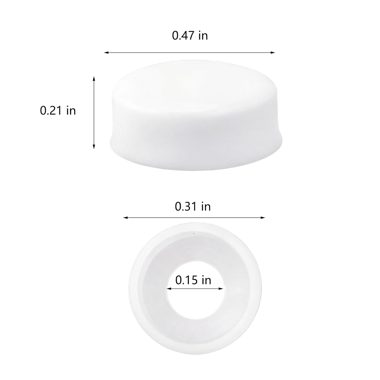 100 Sets White Screw Covers Plastic Caps Decorative Dome Cap for Screws Nails and Outlet Holes White Cover to Protect Screw Heads and Fill Holes Plastic Cap Accessories