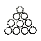 Heavy Duty Stainless Steel Smooth Fishing Ring Fish Kit Tackle Swivel Connector Jigging Saltwater Lures Baits Hooks High Strength Unbreakable Solid O Rings (Stainless steel/50Pack, 5mm)