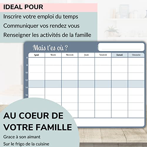 Magnettafel zur Planung des Tages – für den Kühlschrank – Blau