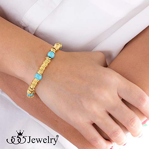 555Jewelry Stainless Steel Extendable Charm Discs & Beads Bracelet for Women2