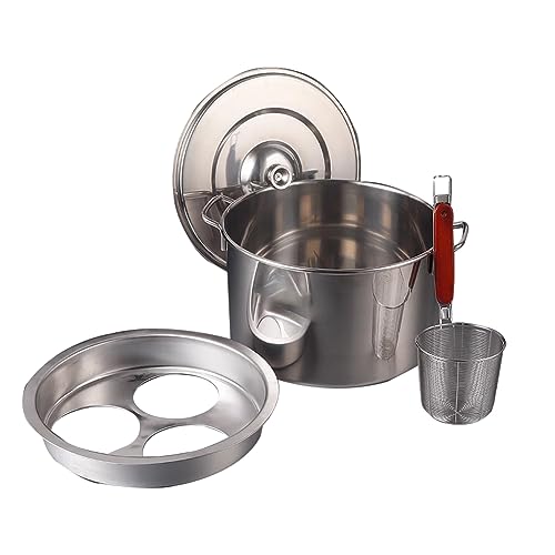 Cuece pastas Juego de olla para pasta de acero inoxidable con cesta coladora: cocina, cocina al vapor y escurre sin esfuerzo, perfecto para pasta, verduras y mucho más, 6 agujeros