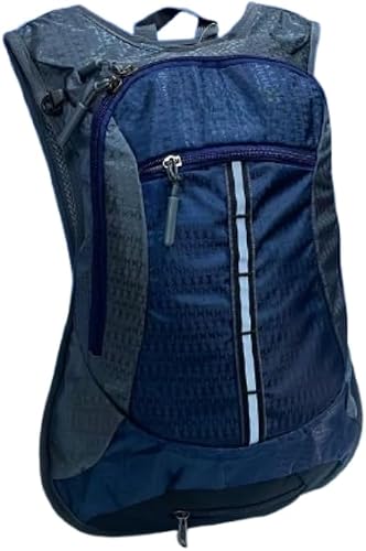 Ultralight Outdoor Hiking Daypack, Compact Travel Backpack, 10L Capacity, Water-Resistant Nylon, Reflective Strip Design (Navy)