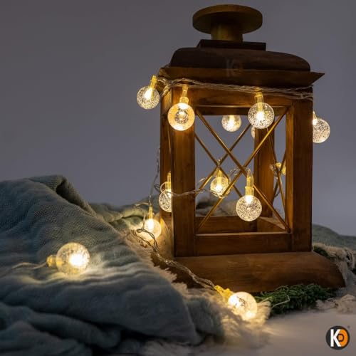 Image of K D Led Crystal Ball Lights for Decorations - 3.5m, 14LED Diwali Lights for Decoration for Home, Series Light for Decorations, Crystal Globe String Led Light for Home Decoration