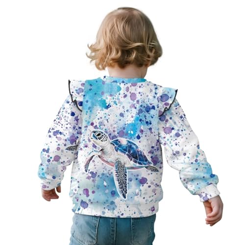 Holiday Sweatshirts for Girls 3-8t Long Sleeve Sweater Pullover Top Crewneck Ruffle Sweatshirts Fall Spring Cloth4