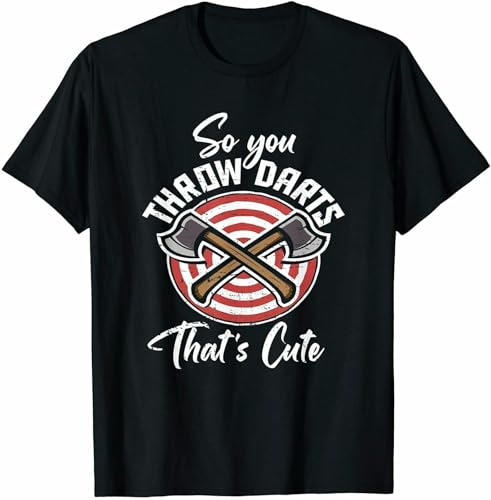 Funny Axe Throwing Darts Hobby Sportsmen T-Shirt Funny Tee Gift Trend for Men