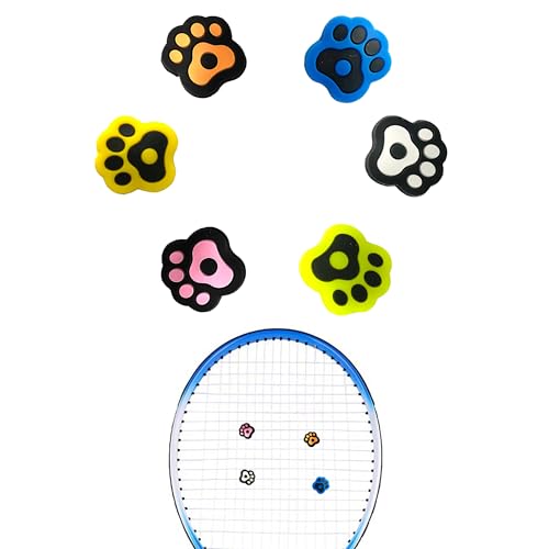 OHYER 6 Piezas Amortiguador de Tenis para Raquetas de Tenis Amortiguador de Raqueta de Tenis Raqueta de Tenis Accesorios Tenis Raquetas de Bádminton Uña de Gato Colorido para Raquetas de bádminton