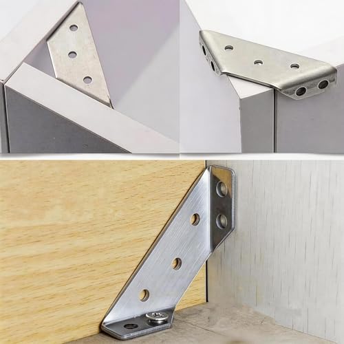 Image of YAMASO 12PCS Stainless Steel Corner Brackets