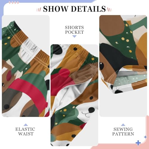 ZZXXB Winter Beagles Boys Long Pants Soft Trousers Elastic Waist Kids Lounge Bottoms with Pockets S-XL4