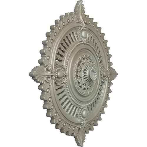 Image of 29 1 /8 inchOD x 1 1 /4 inchID x 4 inchP Haylynn Ceiling Medallion (Fits Canopies up to 1 1 /4 inch), Hand-Painted Flash Gold