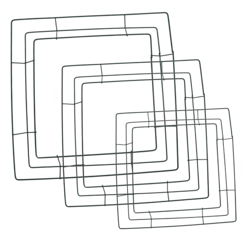 PRETYZOOM 3pcs Square Wreath Frame Wire Wreath Rack for Crafts Easy to Install Garland Accessories for and Holiday Decor