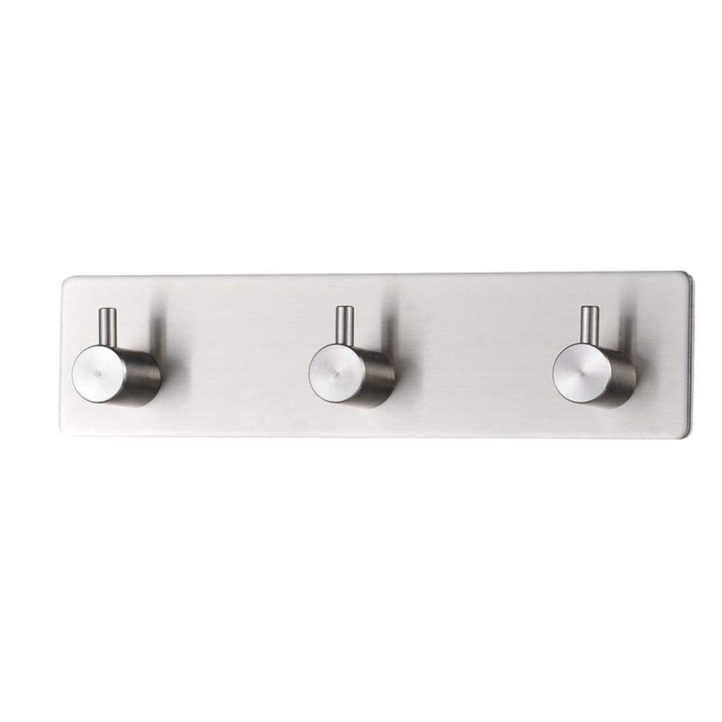DXTFDHB Self Adhesive Hooks, Coat Hook, Stainless Steel 304, Max 4kg, Heavy Duty Hanger for Kitchen Bathrooms-3 Hooks