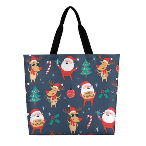 Sac de courses Père Noël robuste et idéal pour le marché et la plage