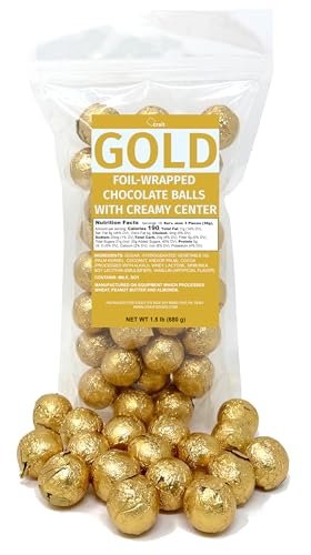 Foil Wrapped Chocolate Balls 1.5 Pounds, Individually...