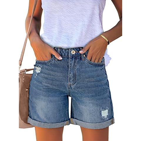 luvamia Women's Ripped Denim Shorts Cover