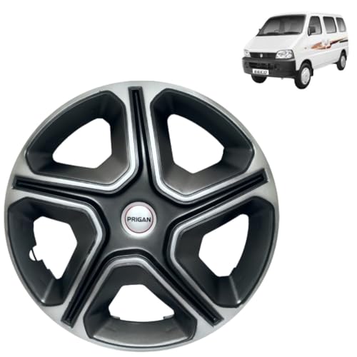 Image of PRIGAN Maruti EECO Grey Silver Wheel Cover 13 inch for -Maruti EECO (Set of 4 Pcs) (Press Fitting) Model Name- Nexon Grey Silver 13