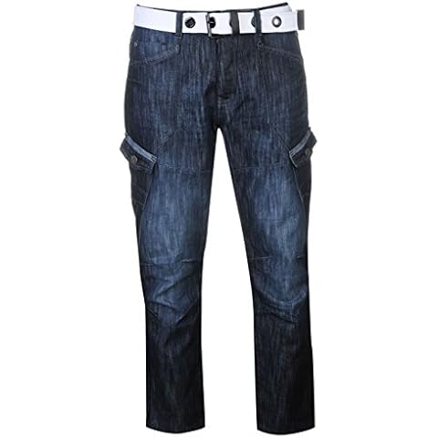 Airwalk Mens Belted Cargo Jeans with 6 Pockets Cover