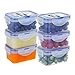 [6Pack] 6.1oz Baby Food Storage BPA-Free Airtight Plastic Containers Set, Rectangular Small Bento Lunch Boxes, Microwave, Freezer and Dishwasher Safe