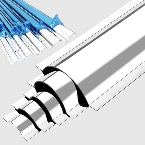Heavy Duty Floor Cable Protector - 39" Silver Stainless Steel Raceway for Wall-Mounted TVs & Office Wires, Paintable Cord Hider, 2M Inner Width (8/9IN)